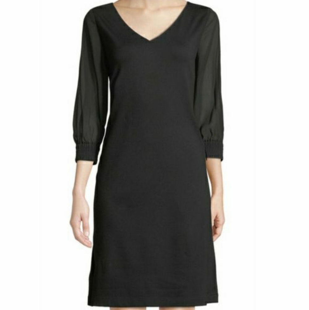 Lafayette 148 New York Sheer Punto Milano Dress